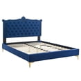thumbnail image 3 of Modway Clara Performance Velvet Queen Platform Bed in Navy, 3 of 10