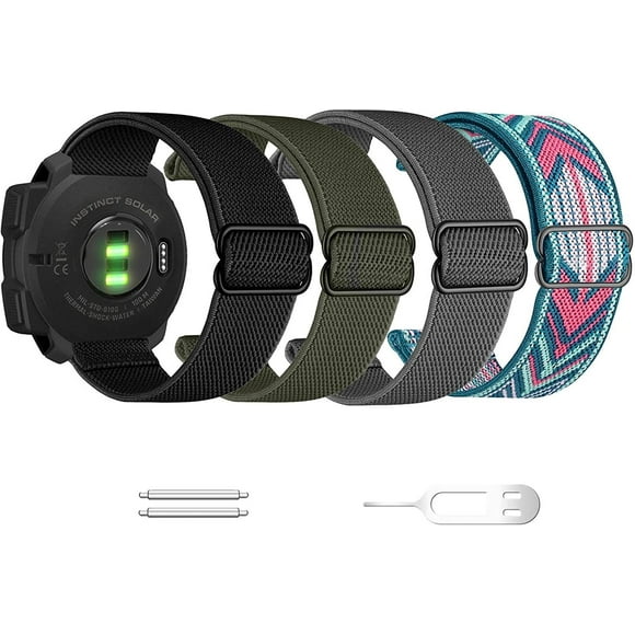 Abanen 22mm Elastic Watch Bands for Garmin Instinct / Instinct 2 Solar, Soft Stretchy Nylon Ultra-light Wristband Strap