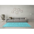 thumbnail image 3 of Ahgly Company Indoor Square Oriental Light Blue Traditional Area Rugs, 7' Square, 3 of 4
