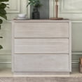 thumbnail image 1 of Topcobe Modern Style Soild Wood 3-Drawer Chest for Bedroom Living Room, Stone Gray, 1 of 8