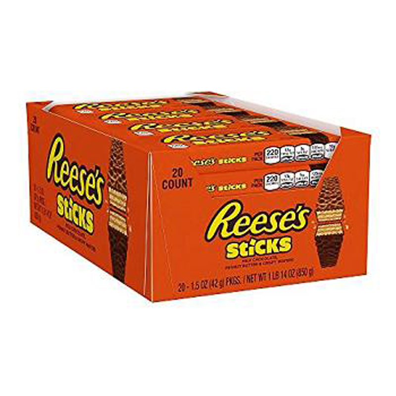 Product Of Reeses, Sticks Peanut Butter Bars, Count 20 (1.5 oz