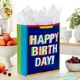 thumbnail image 2 of 15" Extra Large Birthday Gift Bag with Tissue Paper (Happy Birthday, Red, Blue, Yellow, Green) for Kids, Teachers, Coworkers, Friends, 2 of 4