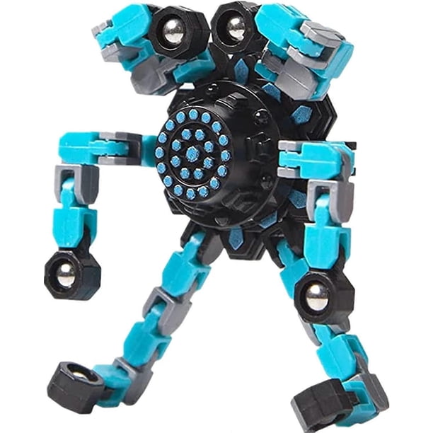 Transformable Fingertip Gyro Fidget Spinner, DIY Deformation Robot Toy Transformable Mechanical Spiral Twister Fingertip Decompression Fingertip Toy f