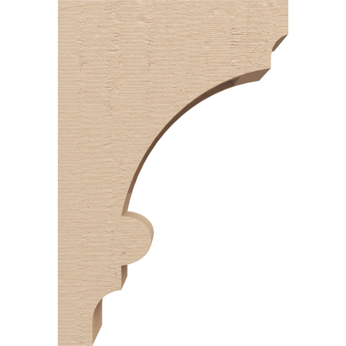 3"W x 6"D x 9"H Classic Diane Rough Cedar Woodgrain TimberThane Corbel, Primed Tan