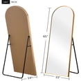 thumbnail image 3 of ZXNYH Arched Full Length Mirror Standing Hanging or Leaning Against Wall, Oversized Large Bedroom Mirror Floor Mirror Dressing Mirror, Aluminum Alloy Thin Frame, Gold, 65"x22", 3 of 6