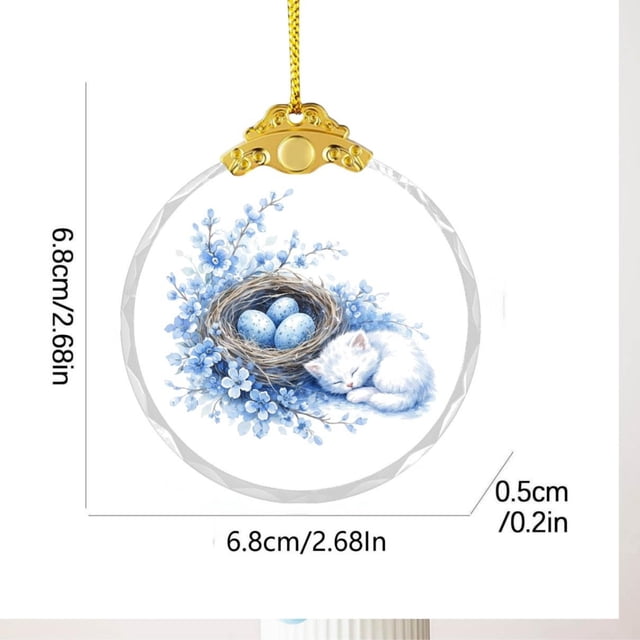 Colgante de Pascua Dorado 2D Plano para Decoración de Fiestas, Colgante de Cristal, Relleno de Cesta de Pascua, Regalo para Niños