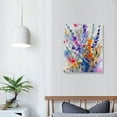 thumbnail image 4 of JEUXUS Floral Botanical Canvas Wall Art Vintage Plant Flower Poster 3 set Watercolor Blue Yellow Wildflower Print Painting Rustic Cottage Artwork for Bedroom Living Room Decor, 4 of 5