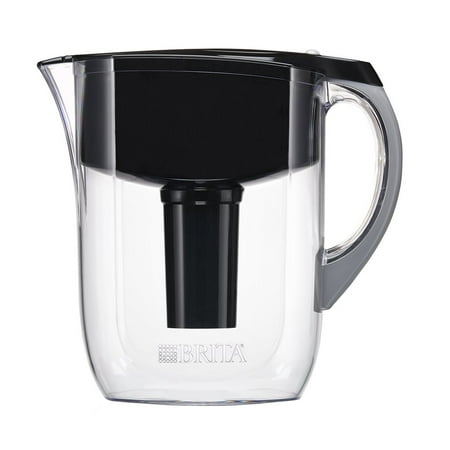 Brita 10 Cup Grand Water Filter Pitcher with 1 Filter, Black