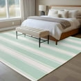 thumbnail image 5 of Vintage Stripes Washable Living Room Rugs 5'x7', White Green Striped Retro Geometric Lines Low Pile Throw Large Area Rugs Non-Slip Sturdy Edge Binding Carpet for Dining Room Bedside Kitchen, 5 of 9