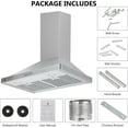 thumbnail image 6 of Aoile 30 inch Range Hood, 400 CFM Wall Mount Kitchen Hood with Ducted/Ductless Convertible, Silver, 6 of 8