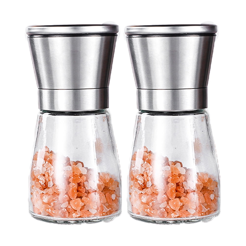 TAZEMAT Salt and Pepper Grinder Set Pepper Mill Grier Adjustable Glass Salt  and Pepper Shakers for Sea Salt,Pepper Etc 
