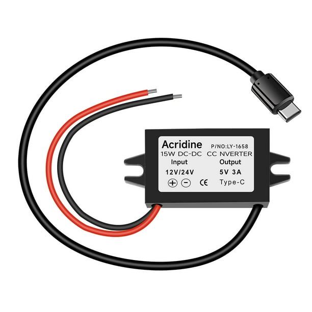 RÉGULATEUR CONVERTISSEUR DC/DC 12 V 24 V à 5 V 3A 15W bloc d