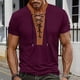 thumbnail image 1 of pstuiky camisetas para hombre, Camiseta de manga corta con cuello alto, cordón en el pecho y colores lisos para hombre camisas casuales para hombre l, 1 of 8