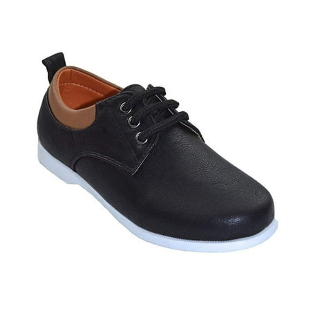 

A.X.N.Y. Boy s SS4038 Jimmy Laceup Shoes - Black - 12.5