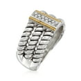 thumbnail image 3 of Ross-Simons 0.10 ct. t.w. CZ 3-Row Ring in Sterling Silver and 14kt Yellow Gold, Women's, Adult, 3 of 5