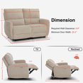 thumbnail image 7 of MCombo 60.2" Wall Hugger Power Reclining Loveseat Sofa with Adjustable Headrest, RV Recliner Loveseat with USB and Type C Charge Ports for Small Spaces 6924 (Beige), 7 of 7