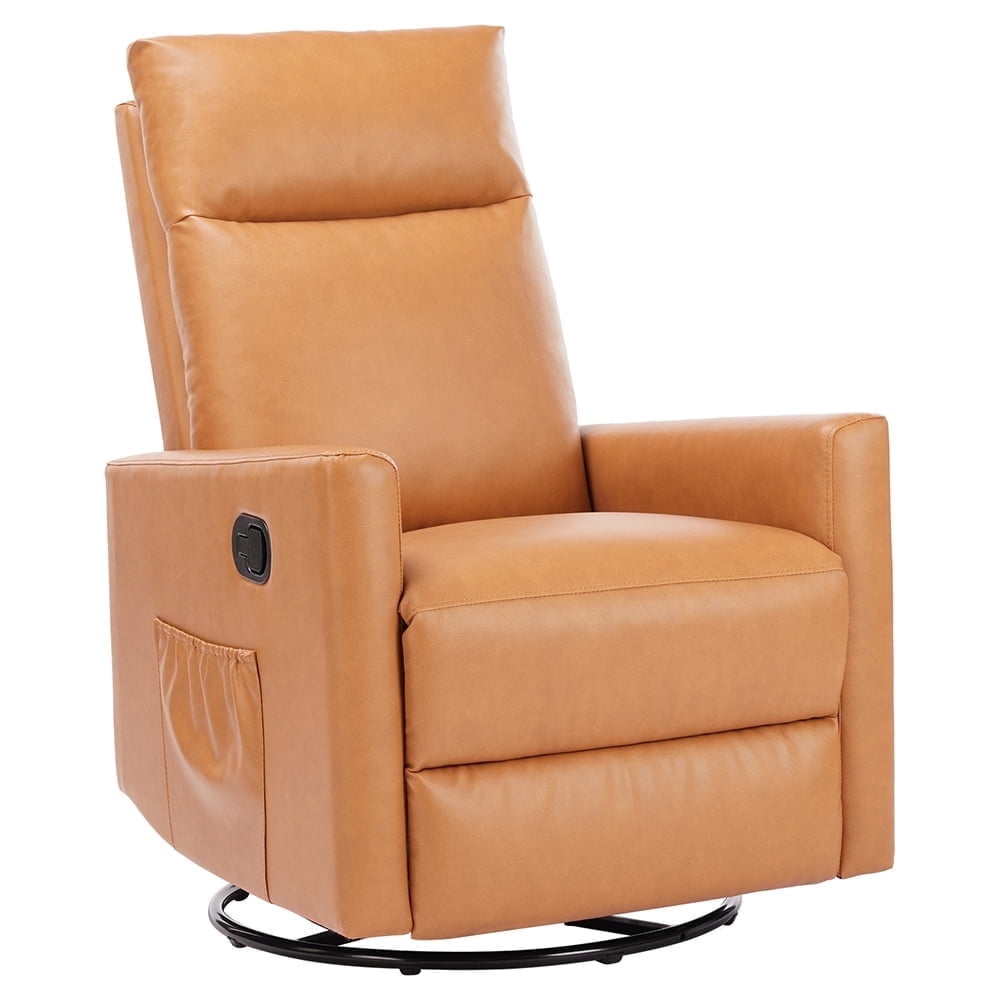 JIOABL Rocking Glider Chair Nursery Seat with Soft Padding & 360° Swivel for Home Soothing Moments, Brown