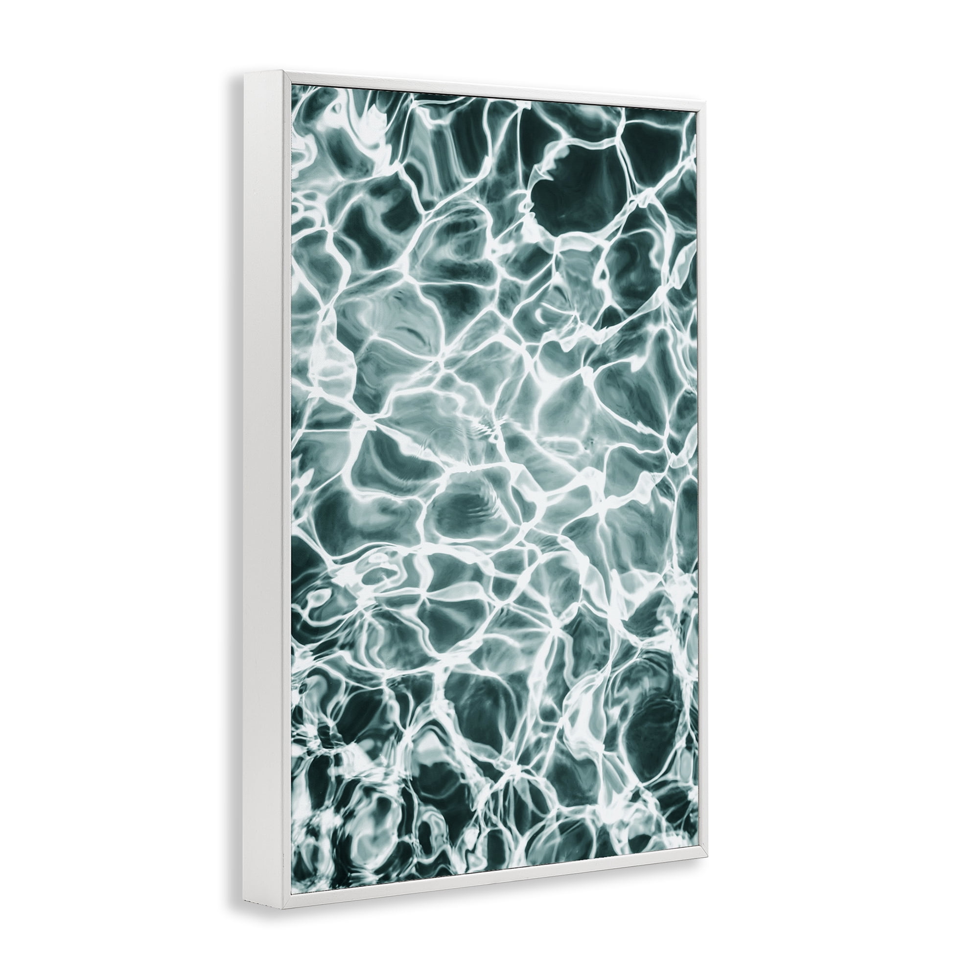 Stupell Industries Aqua Ripple Pattern Coastal Painting White Framed Art Print Wall Art, 20 x 30
