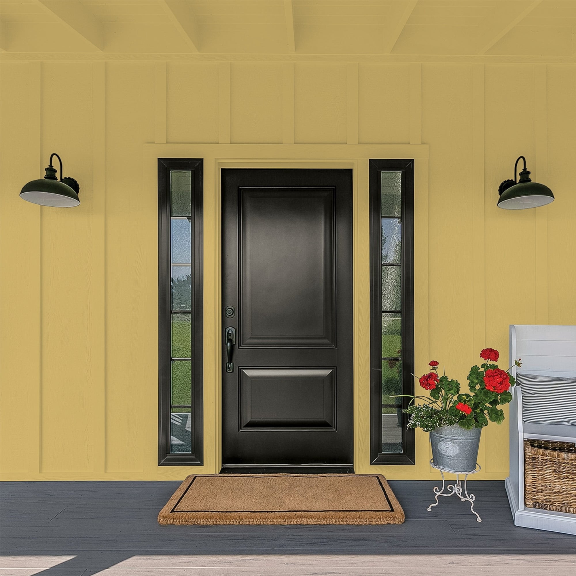 Glidden HEP Shutter Bug / Yellow Flat Exterior Paint with Primer, 1 Gallon