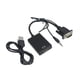 thumbnail image 2 of Adaptador convertidor VGA a cable con cable de audio 1080P de cobre libre de oxígeno para PC, portátil, TV, proyector, HDTV (negro), 2 of 5
