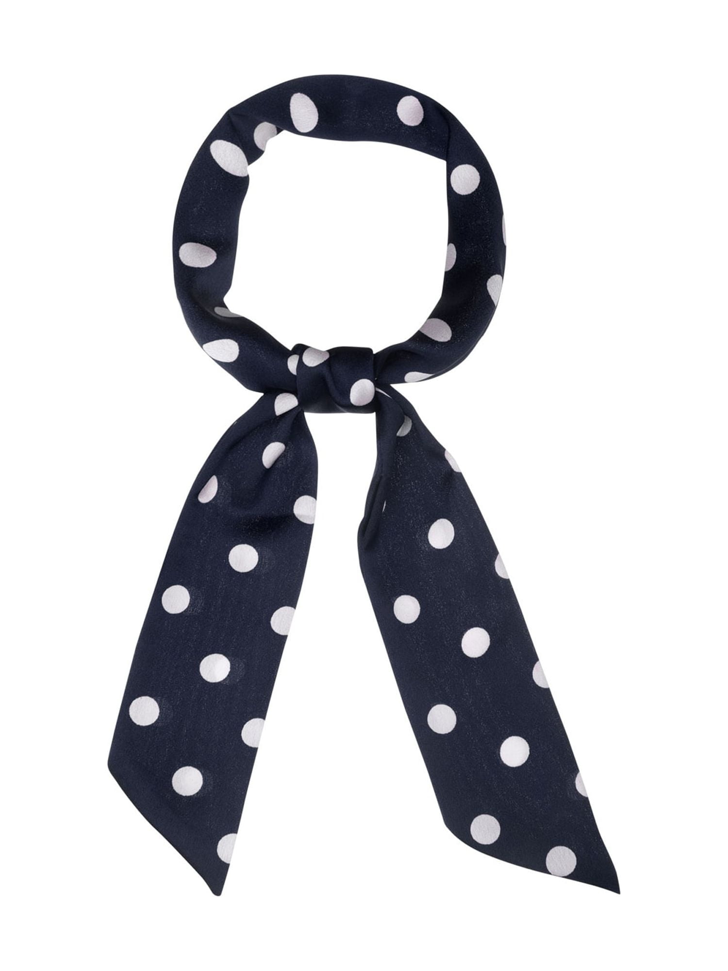 INSPIRE CHIC Skinny Silky Scarf Polka Dots Waistband Long Narrow