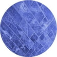 thumbnail image 1 of Ahgly Company Machine Washable Indoor Round Transitional Sky Blue Area Rugs, 7' Round, 1 of 7