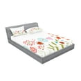 thumbnail image 2 of Ambesonne Flower Fitted Sheet & Pillow Sham Set, Romantic Hearts Design, King, Multicolor, 2 of 2