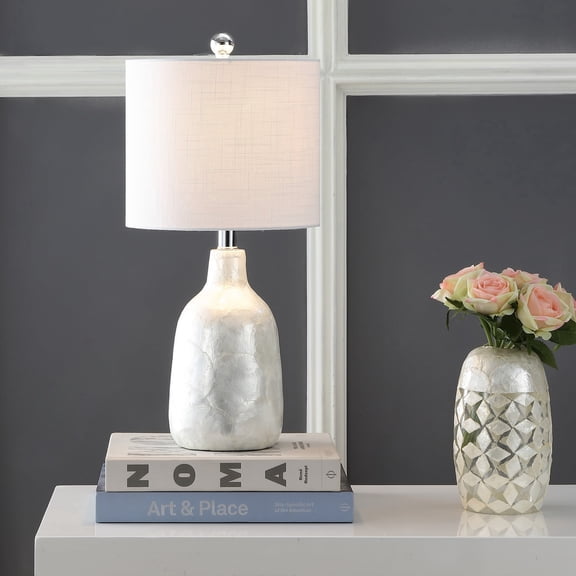 JONATHAN Y Lucille 21" Seashell LED Table Lamp, Pearl, JYL4007A