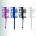 thumbnail image 3 of 4 peines con forma de espina de pescado para teñir y teñir en salón, cepillos dispensadores para mujeres y niñas (azul, negro, morado y blanco), 3 of 7