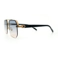 thumbnail image 6 of Luxury Mobster Rimless Half Rim Oversized Rectangle Metal Sunglasses Gold - Black Beige, 6 of 8