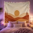 thumbnail image 2 of Golden Sun Against Cream Sky, Calming Retro for Nature Lovers, Bohemian Landscape Wall Art, Housewarming Gift Tapestry Wall Hanging for Bedroom and Living Room, 2 of 7