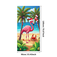 thumbnail image 3 of Colorful Design Christmas Flamingo Polyester Decorative Beach Banner for Holiday Party Indoor Decoration Event Celebration, 3 of 8