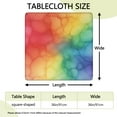 thumbnail image 2 of Colorful Tie Dye Cloud Shape Pattern Square Fitted Tablecloth with Elastic Edge,Square Table Cover,Washable Elastic Table Cover for Home Kitchen Party Decor 36"x36", 2 of 6