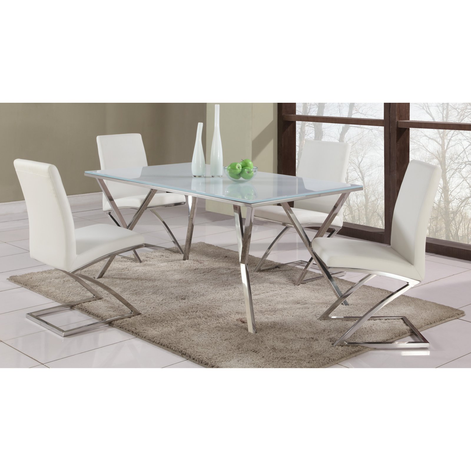 Chintaly Jade 5 Piece Dining Table Set with Z Frame Dining Chairs