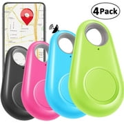 4 Pack Smart GPS Tracker Key Finder Locator Wireless Anti Lost Alarm Sensor Device for Kids Dogs Car Wallet Pets Cats Motorcycles Luggage Smart Phone Selfie Shutter APP Control Compatible iOS Android