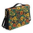 thumbnail image 2 of FOR U DESIGNS Sunflower Bible Case with Shoulder Strap Sturdy Bible Protective Carrier Size M Easy to Clean PU Leather Bible Carrying Cases Reusable Bible Study Tote Bag Organizer for Women, 2 of 7