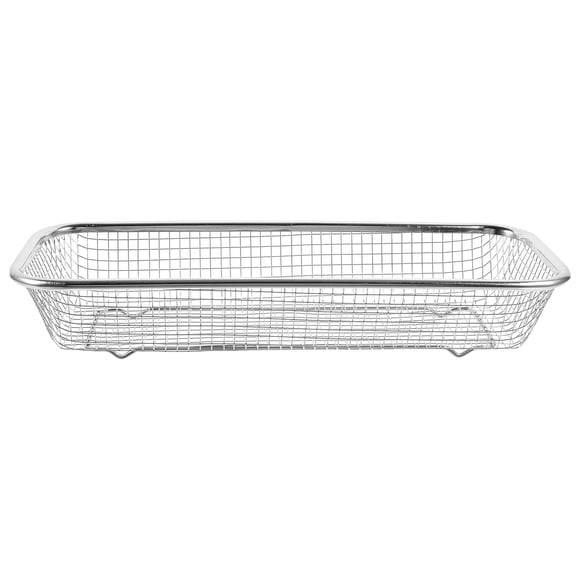 1 canasta de drenaje de acero inoxidable engrosada, canasta de frutas y verduras, canasta de drenaje multiusos para cocina casera (tamaño S, 31x12x5.5cm)