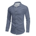 thumbnail image 3 of AZoiNM Men's Printed Long Sleeve Casual Shirt Button Down Collar Thin Comfort Fit, 3 of 10