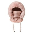 thumbnail image 5 of 3 In 1 Beanie Hat for Women Fashion Clothing Women's Hats & Caps Face Mask Cozy Winter Scarves Pink, 5 of 9