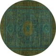 thumbnail image 1 of Ahgly Company Indoor Round Abstract Light Blue Modern Area Rugs, 4' Round, 1 of 4