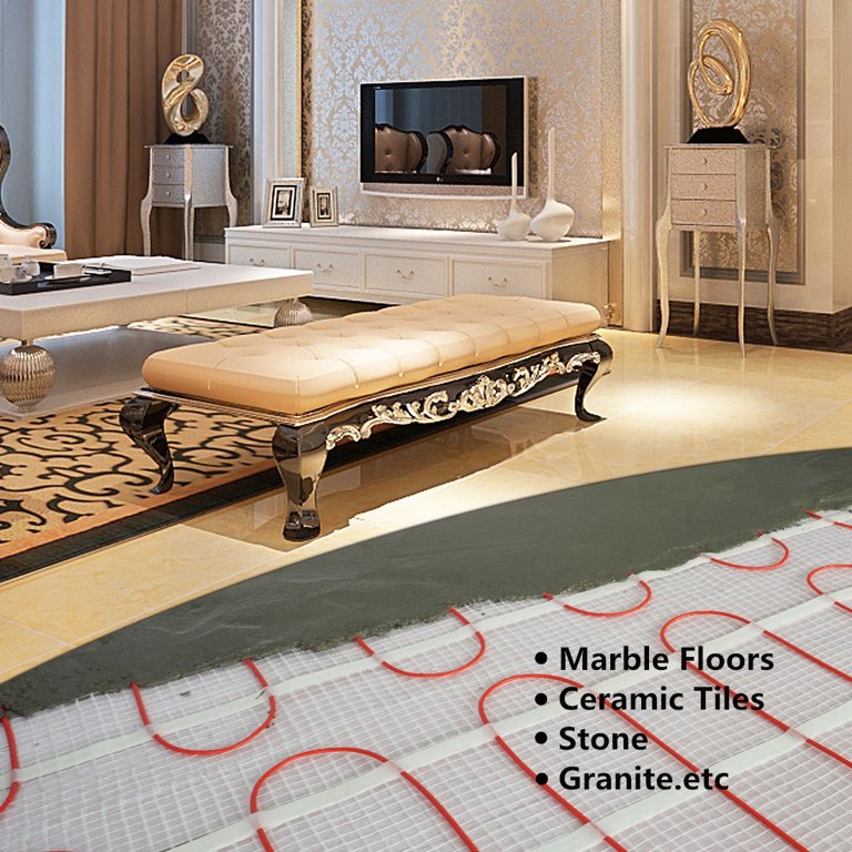 SEAL 100 sqft 120V Radiant Floor Heating Mat for Ceramic, Tile, Mortar,  Self-adhesive Floor Heating System Kit - Walmart.com
