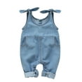 thumbnail image 3 of Kidcici Girls Daily Solid Color Sleeveless Denim Jumpsuit, 3 of 3