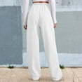 thumbnail image 4 of larppty Baggy Wide Leg Sweatpants for Women Fleece High Waist Joggers with Pockets Lightweight Comfy Drawstring Sweat Pants（White，M）, 4 of 9