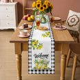 thumbnail image 3 of Table Runners 36 Inches Long Dress Scarves, Summer Lemon Farmhouse Kitchen/Dining Table Decor Table Runner, Short Coffee Tablerunners, Black Plaid Fruits Floral Botanical 13x36 Inch, 3 of 8