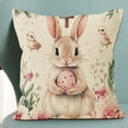thumbnail image 4 of Fiudx Funda de Almohada de Conejos, Elegante Cojín Estampado, Tela Suave para Sofá, Lavable a Máquina, Versátil, Ideal Como Regalo para El Hogar o La Sala de Estar., 4 of 5