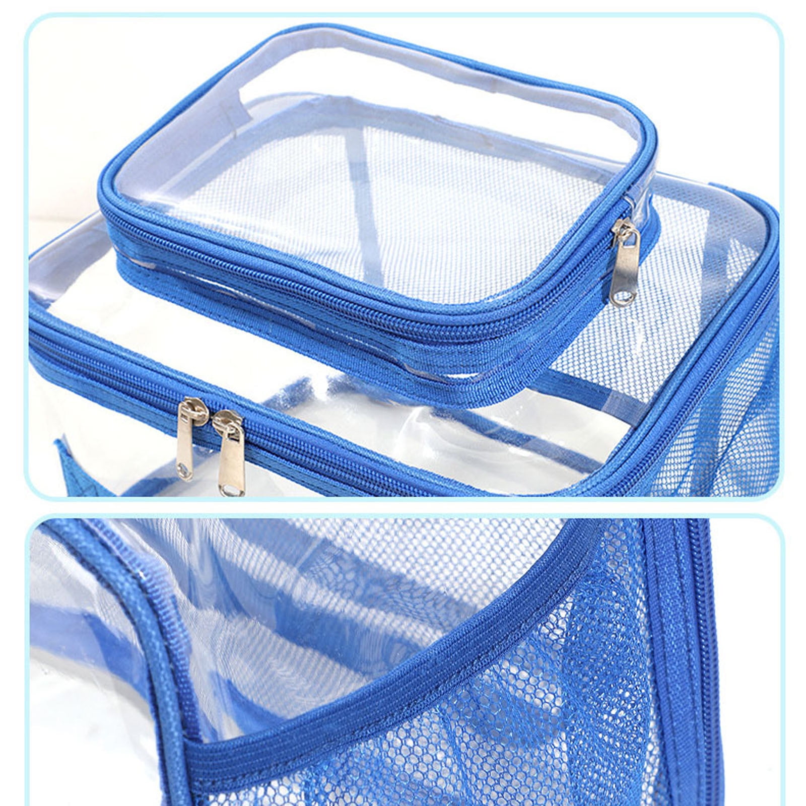 SCNOR Lunch Bag for Women and Men,Reusable Lunch Tote,Stitch Bento Bags,Plastic,Blue