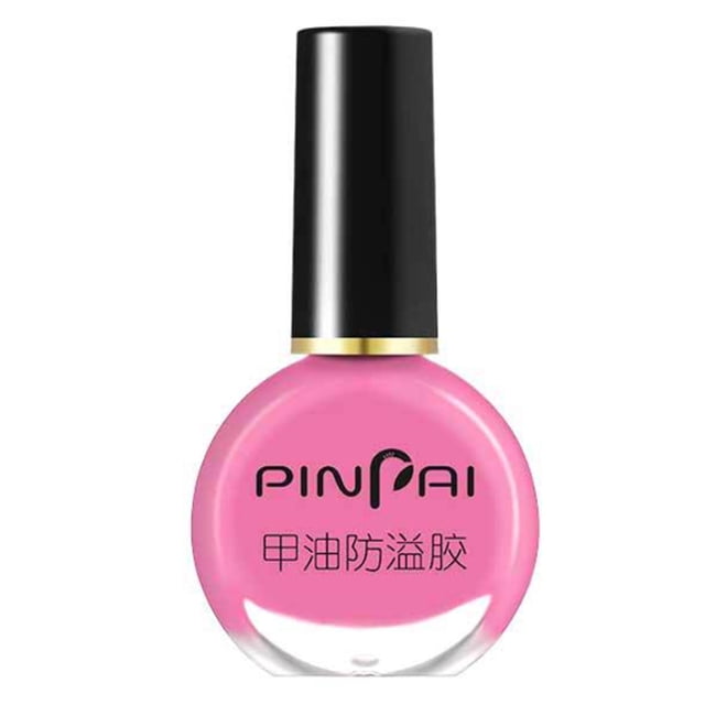 10ml Pink Quick-Dry Tear-Off Nail Polish Guard Gel - Odorless, Skin-Friendly, Anti-Overflow Manicure Helper for Neater Nails, Transparent Drying Formula, Easy Application & Removal