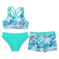 thumbnail image 3 of Alvivi Kids Girls 3Pcs Tankini Swimsuits Bikini Set and Shorts Beach Sports Swimwear Bathing Suit Lake Green 14, 3 of 7
