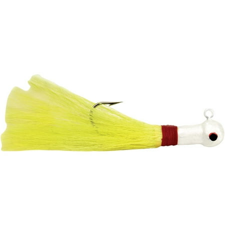 Popeye Jig - Sea Striker 1/4-oz Popeye Bucktail Jigs, 2pk, White / Chartreuse