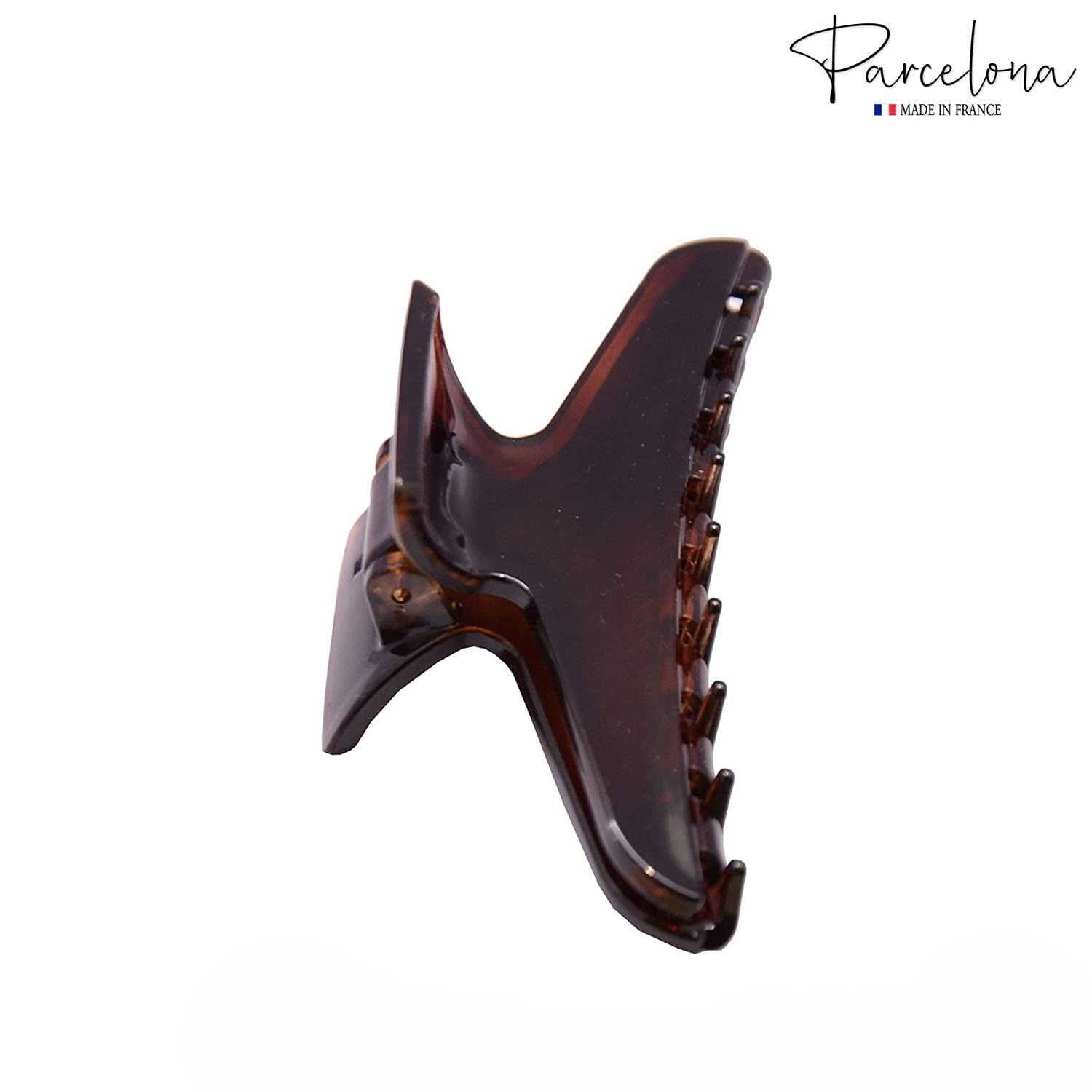 Parcelona French Pinch Tortoise Shell and Black Celluloid Hair Claws for Women